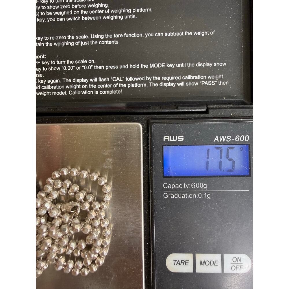 Vintage Italian Sterling Silver 925 Faceted Bead Necklace 30” 17.5g - Picture 6 of 7